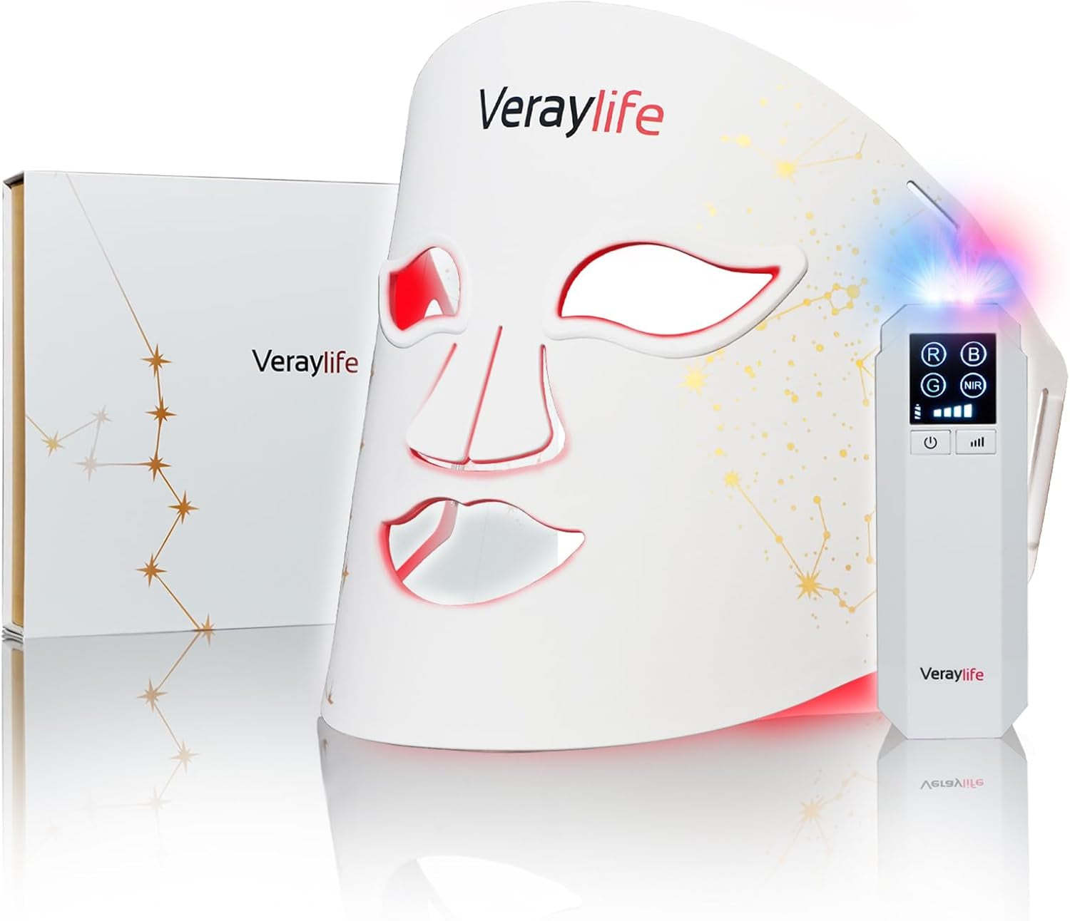 Red Light Face Mask, 8 Modes Portable Led Face Mask Light Therapy, 850Nm near Infrared Red Light Therapy for Face, Infrared Face Light Therapy, Face Skincare Tool